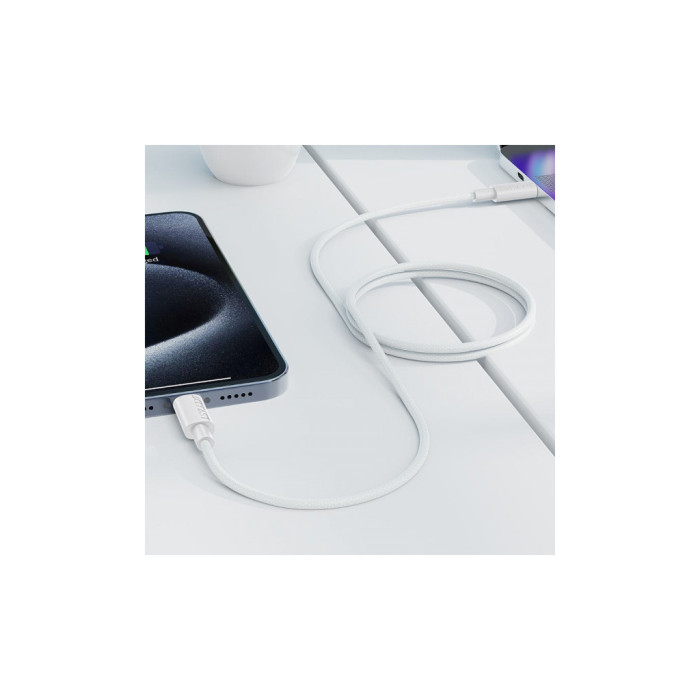 Дата кабель USB-C to USB-C 1.2m 3A white Acefast (6974316284253)
