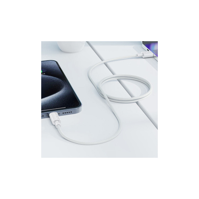 Дата кабель USB 2.0 AM to USB-C 1.2m 3A white Acefast (6974316284260)