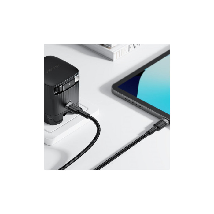 Дата кабель USB-C to USB-C 1.2m 60W black Acefast (6974316285137)