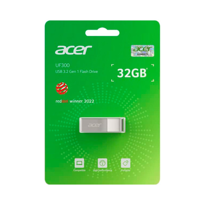 USB флеш накопичувач Acer 32GB UF300 Silver USB 3.2 (BL.9BWWA.517)