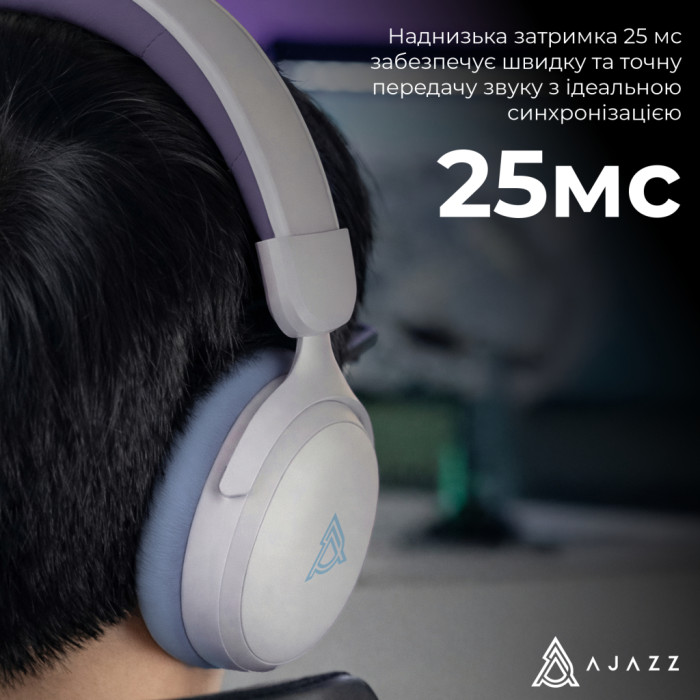 Навушники Ajazz AHM08 MAX 3-Mode White/Purple (AHM08-MAX-PWB)