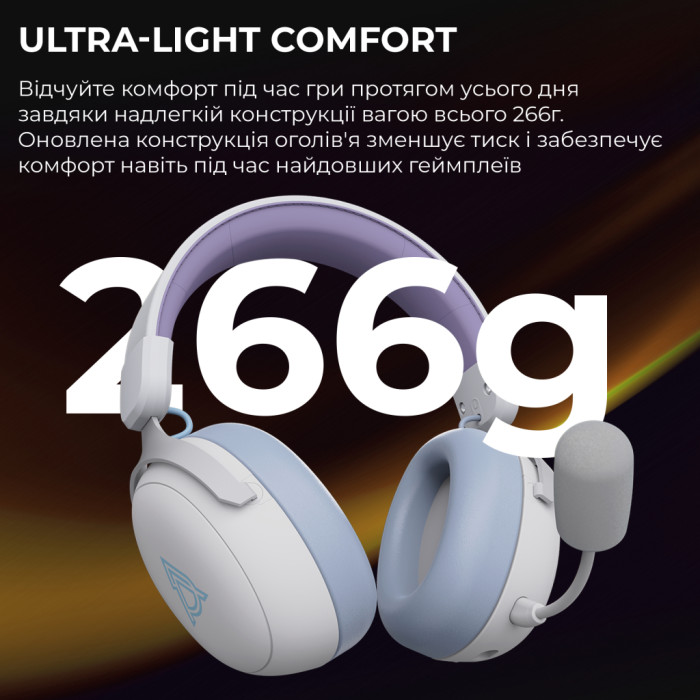 Навушники Ajazz AHM08 MAX 3-Mode White/Purple (AHM08-MAX-PWB)