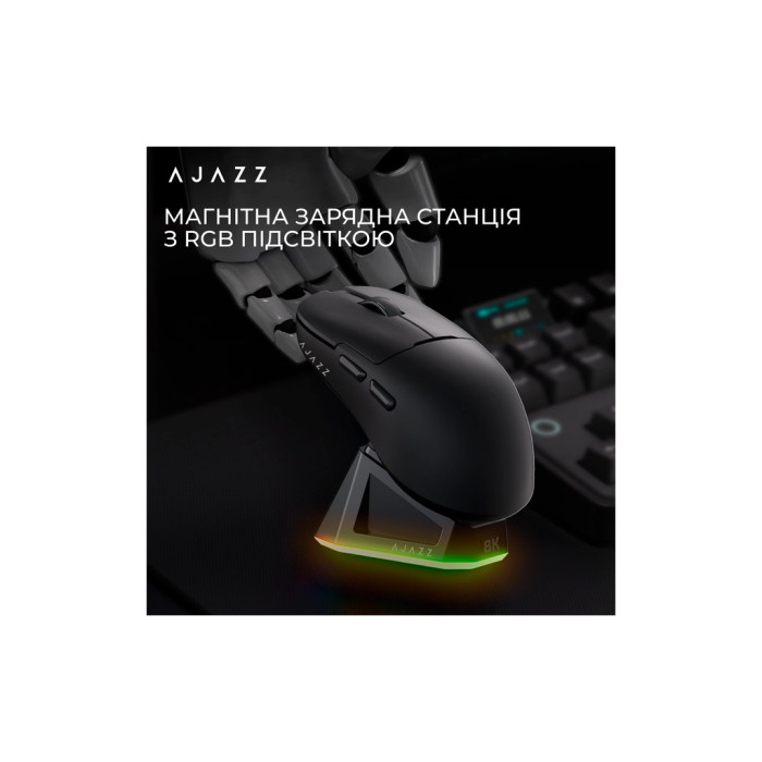 Мишка Ajazz AJ159PRO Wireless/Bluetooth/USB Charging Dock Black (AJ159-PRO-B)