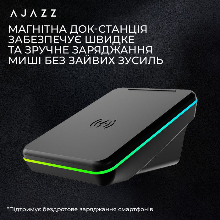 Мишка Ajazz AJ200P Wireless/Bluetooth/USB White (AJ200P-NL-AI-MC-W)