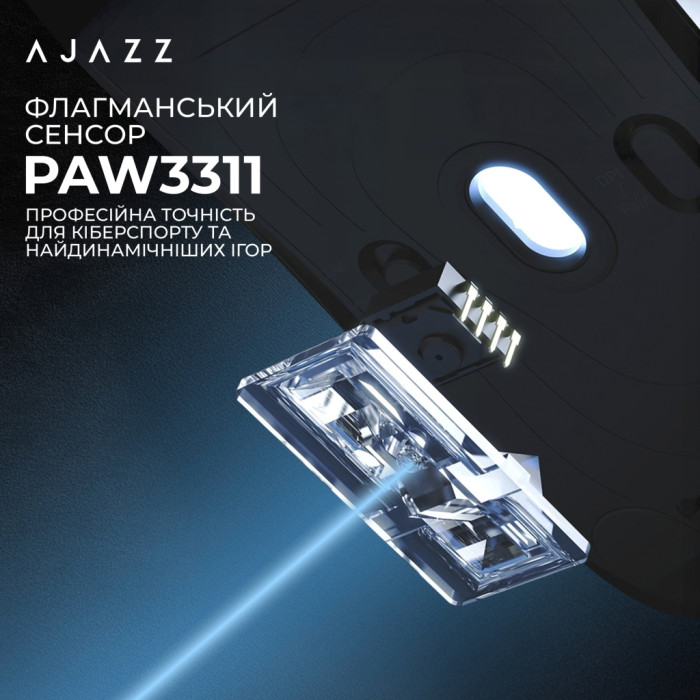 Мишка Ajazz AJ200P Wireless/Bluetooth/USB White (AJ200P-NL-AI-MC-W)