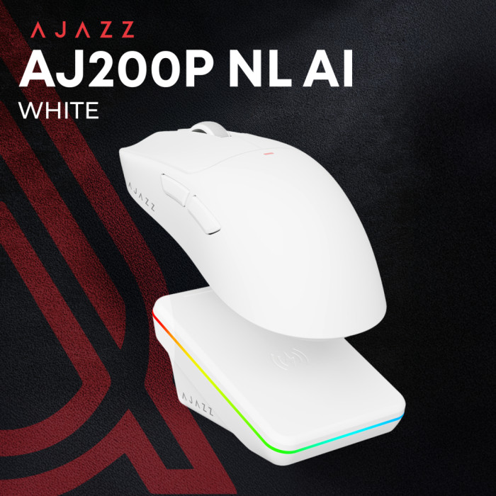 Мишка Ajazz AJ200P Wireless/Bluetooth/USB White (AJ200P-NL-AI-MC-W)