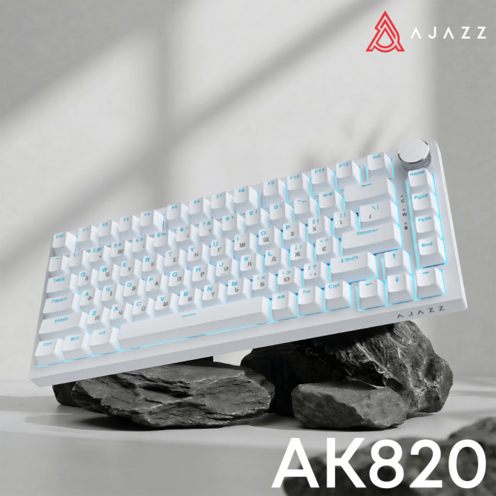 Клавіатура Ajazz AK820 Red Switch USB-C UA White (AK820-R-W)
