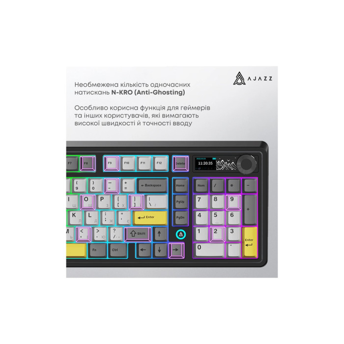 Клавіатура Ajazz AK980 Clear Sky Switch RGB Wireless/Bluetooth/USB Black (AK980-CS-BGY)