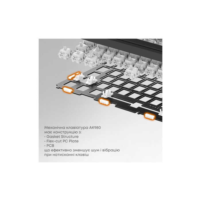 Клавіатура Ajazz AK980 Clear Sky Switch RGB Wireless/Bluetooth/USB Black (AK980-CS-BGY)