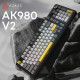 Клавіатура Ajazz AK980 V2 Gift Switch V2 Wireless/Bluetooth/USB UA Black/Grey/Yellow (AK980-V2-G-BGY)
