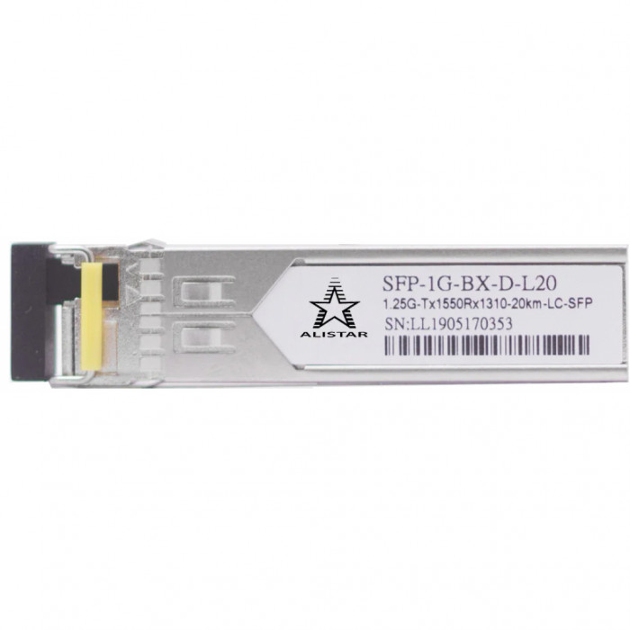Модуль SFP Alistar Модуль SFP 1000BASE-BX 1SM WDM LC 20KM TX1490/RX1310nm DDM (SFP-1G-BX-D49-L20)