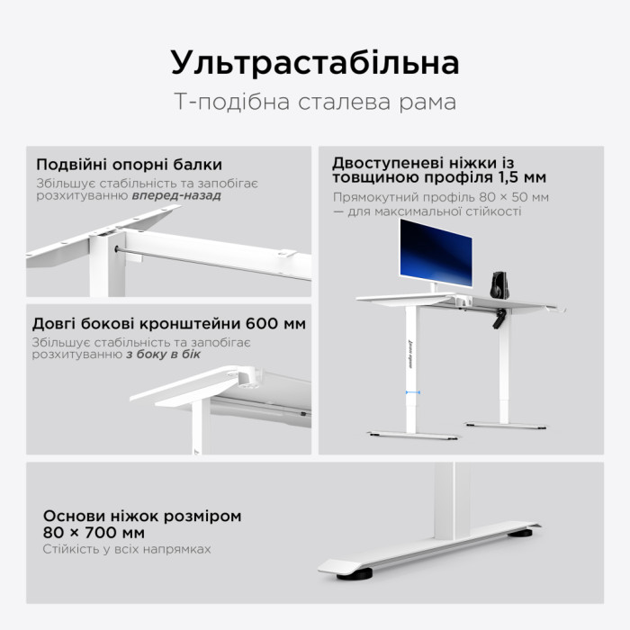 Комп'ютерний стіл Anda Seat Xtreme E White (AD-D-DD1-1400-06-W)