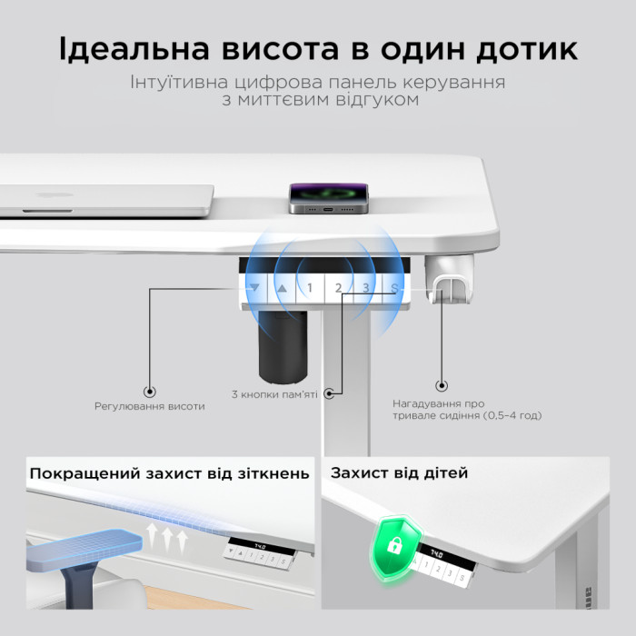 Комп'ютерний стіл Anda Seat Xtreme E White (AD-D-DD1-1400-06-W)