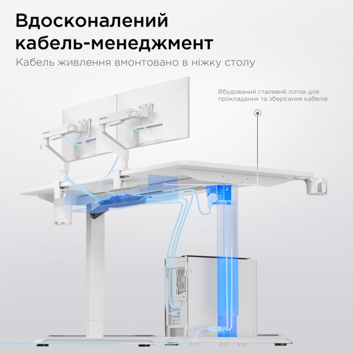 Комп'ютерний стіл Anda Seat Xtreme Pro White (AD-D-DD1-1400-08-W)