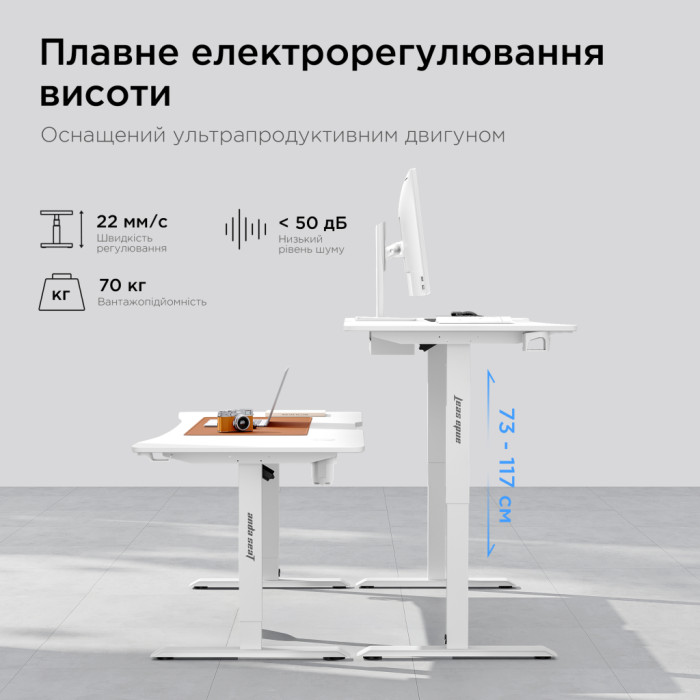 Комп'ютерний стіл Anda Seat Xtreme Pro White (AD-D-DD1-1400-08-W)