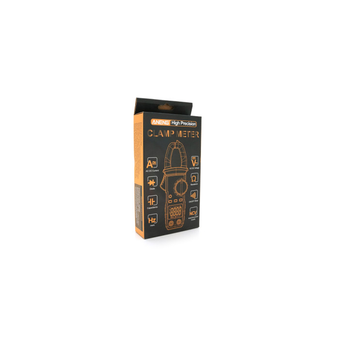 Токові кліщі ANENG ST182 V (AC/DC), A (AC), Ω, C, Hz, °C/°F, Data Hold, продзвонювання, тест діодів, підсвічування. (ST182)