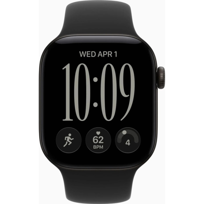 Смарт-годинник Apple Watch Series 12 GPS 42mm Black Aluminium Case with Black Sport Band - S/M (MJEA4RK/A)