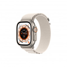 Смарт-годинник Apple Watch Ultra GPS + Cellular, 49mm Titanium Case with Starlight Alpine Loop - Medium (MQFR3UL/A)