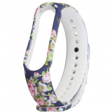 Ремінець до фітнес браслета Armorstandart для Xiaomi Mi Band 5 Blue With Flowers (ARM57015)