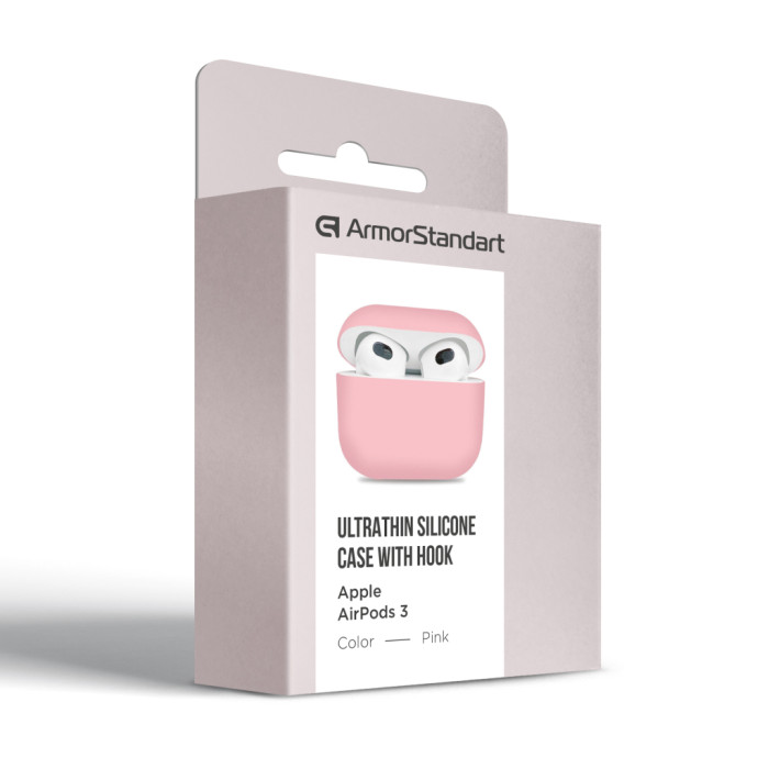 Чохол для навушників Armorstandart Ultrathin Silicone Case для Apple AirPods 3 Pink (ARM60288)