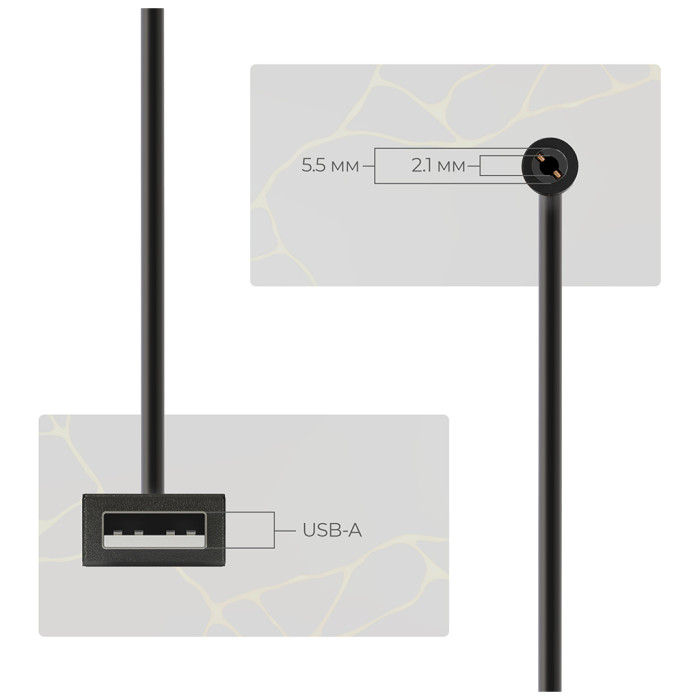 Кабель живлення USB to DC 5.5x2.1mm 9V 0.8m Armorstandart (ARM65662)