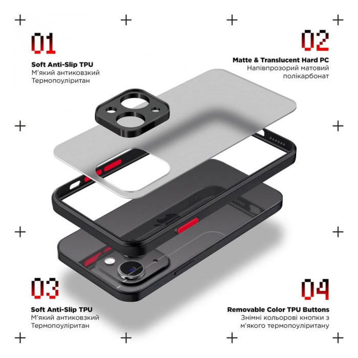 Чохол до мобільного телефона Armorstandart Frosted Matte Samsung A05s (A057) Black (ARM72573)
