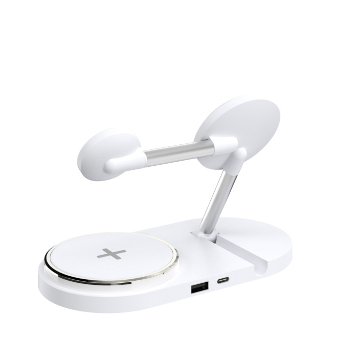 Зарядний пристрій Armorstandart Wireless Charging H101 3 in 1 Magnetic White (ARM78102)