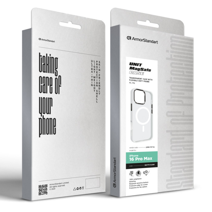 Чохол до мобільного телефона Armorstandart Unit MagSafe Apple iPhone 16 Pro Max Matte Clear (ARM78716)