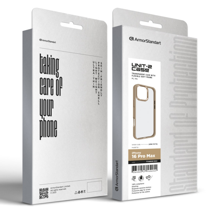 Чохол до мобільного телефона Armorstandart UNIT2 Apple iPhone 16 Pro Max Titanium Gold (ARM78770)