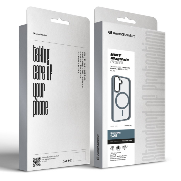 Чохол до мобільного телефона Armorstandart Unit MagSafe Samsung S25 Titanium Grey (ARM82262)
