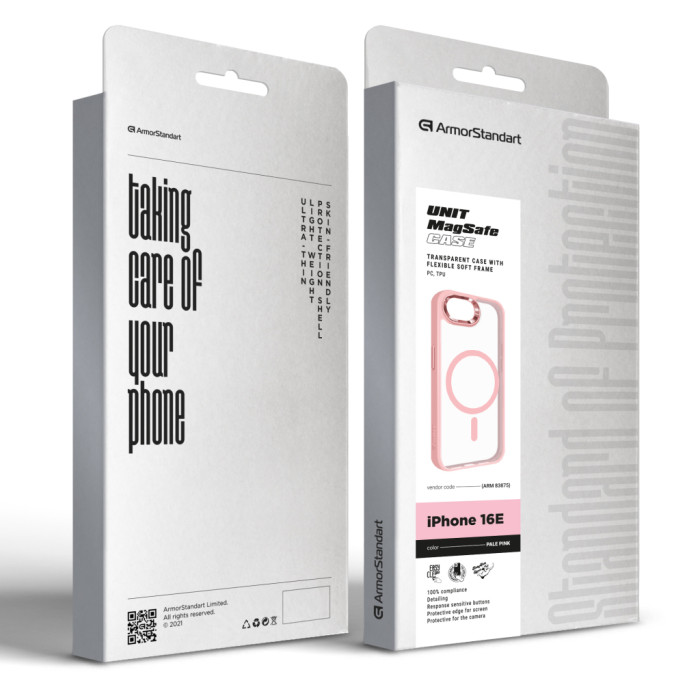 Чохол до мобільного телефона Armorstandart Unit MagSafe Apple iPhone 16e Pale Pink (ARM83875)