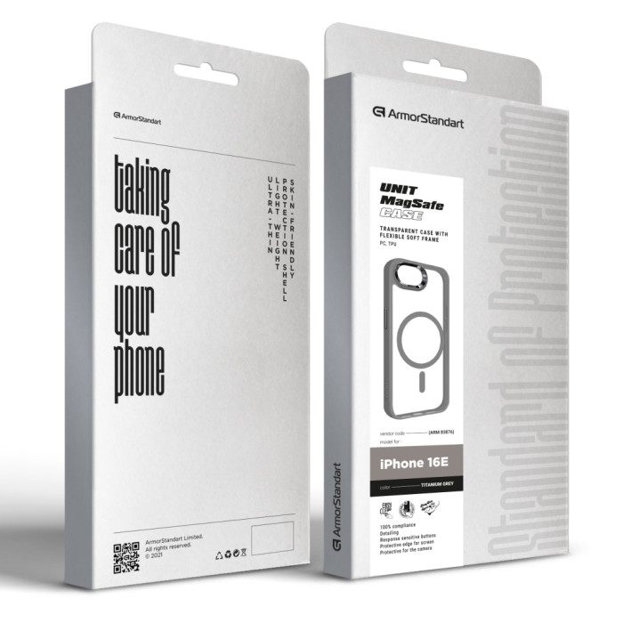 Чохол до мобільного телефона Armorstandart Unit MagSafe Apple iPhone 16e Titanium Grey (ARM83876)
