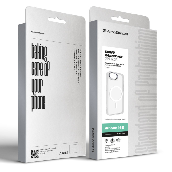 Чохол до мобільного телефона Armorstandart Unit MagSafe Apple iPhone 16e Matte Clear (ARM83877)