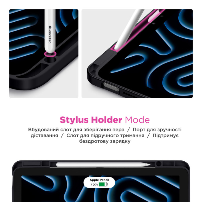 Чохол до планшета Armorstandart Y-Type PEN Samsung Galaxy Tab S9 / S9 FE / S10 FE Black (ARM85518)