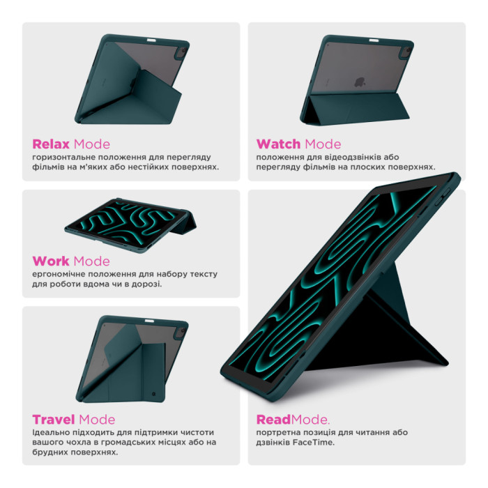 Чохол до планшета Armorstandart Y-Type PEN Samsung Galaxy Tab S9+ / S9 FE+ / S10+ Pine Green (ARM85527)