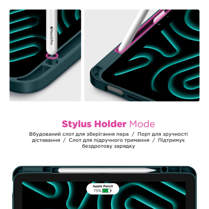 Чохол до планшета Armorstandart Y-Type PEN Samsung Galaxy Tab S9+ / S9 FE+ / S10+ Pine Green (ARM85527)