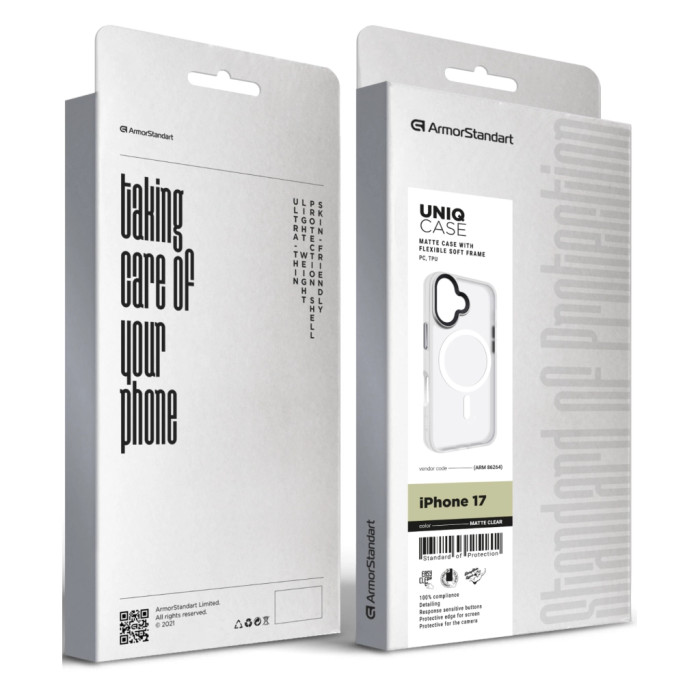 Чохол до мобільного телефона Armorstandart Uniq MagCase Apple iPhone 17 Matte Clear (ARM86264)