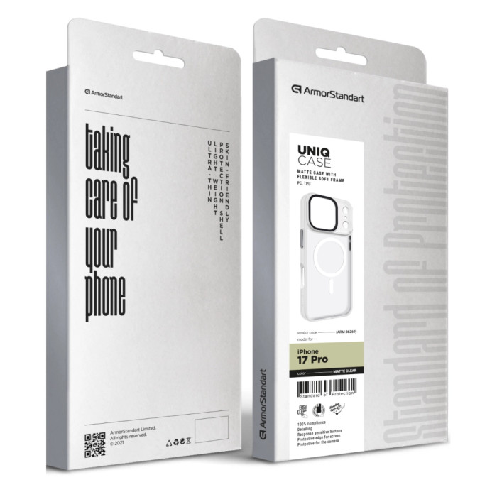 Чохол до мобільного телефона Armorstandart Uniq MagCase Apple iPhone 17 Pro Matte Clear (ARM86269)