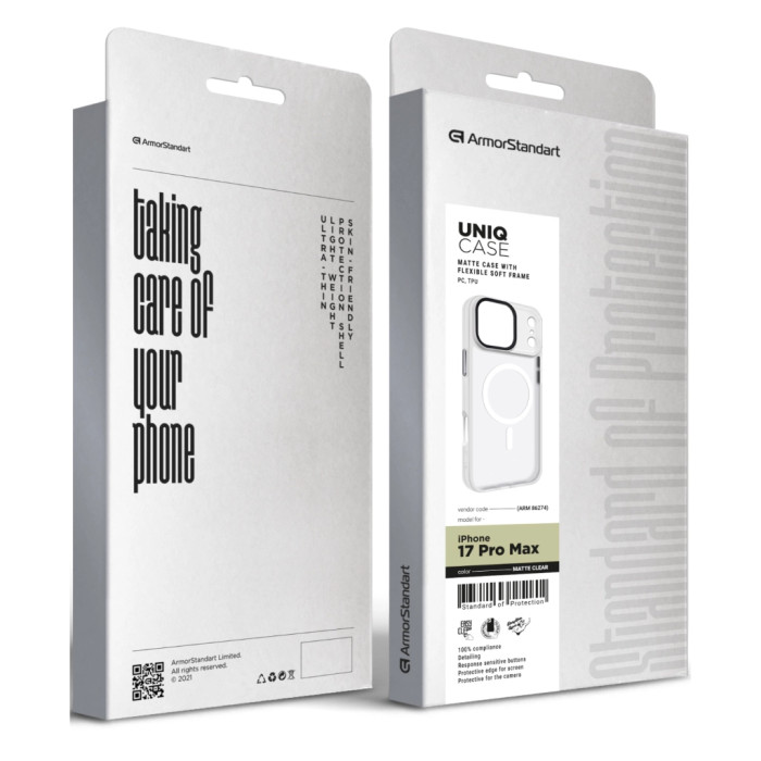 Чохол до мобільного телефона Armorstandart Uniq MagCase Apple iPhone 17 Pro Max Matte Clear (ARM86274)