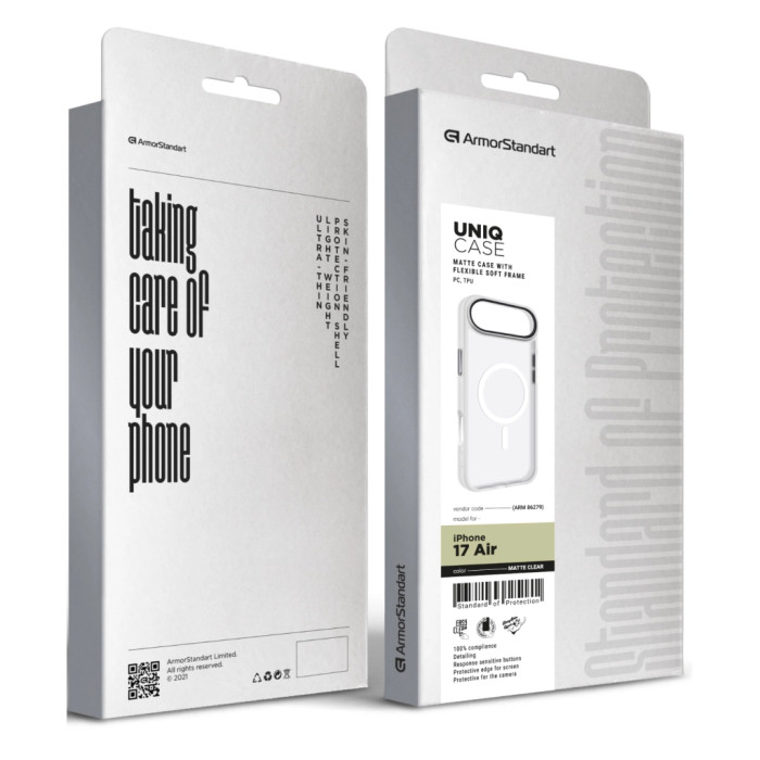 Чохол до мобільного телефона Armorstandart Uniq MagCase Apple iPhone 17 Air Matte Clear (ARM86279)