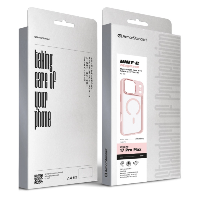 Чохол до мобільного телефона Armorstandart Unit-C MagCase Apple iPhone 17 Pro Max Pale Pink (ARM86303)