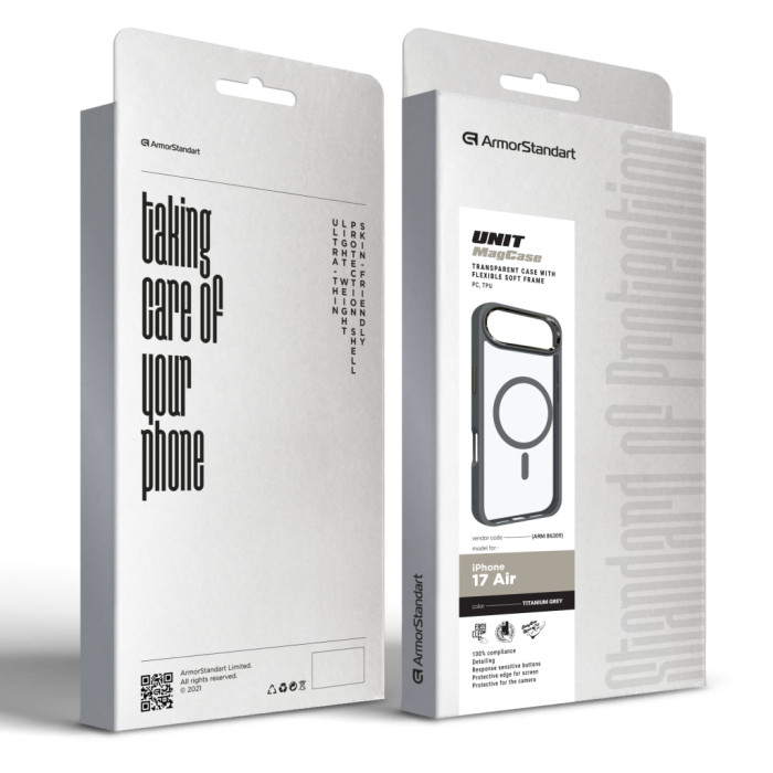 Чохол до мобільного телефона Armorstandart Unit MagCase Apple iPhone 17 Air Titanium Grey (ARM86309)