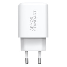 Зарядний пристрій Armorstandart 1xUSB-C PD25W + 1xUSB QC3.0 GaN white (ARM87066)