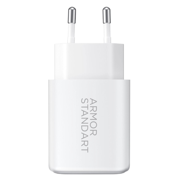 Зарядний пристрій Armorstandart 1xUSB-C PD20W + 1xUSB QC3.0 GaN white (ARM87067)