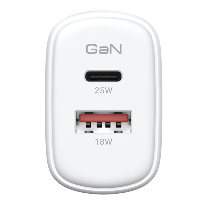 Зарядний пристрій Armorstandart 1xUSB-C PD20W + 1xUSB QC3.0 GaN white (ARM87067)