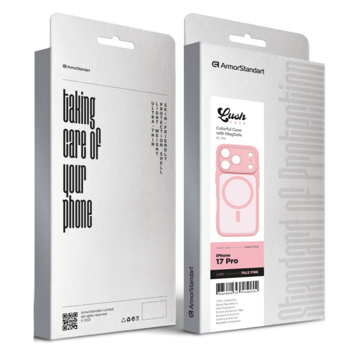 Чохол до мобільного телефона Armorstandart Lush MagCase Apple iPhone 17 Pro Pale Pink (ARM87493)