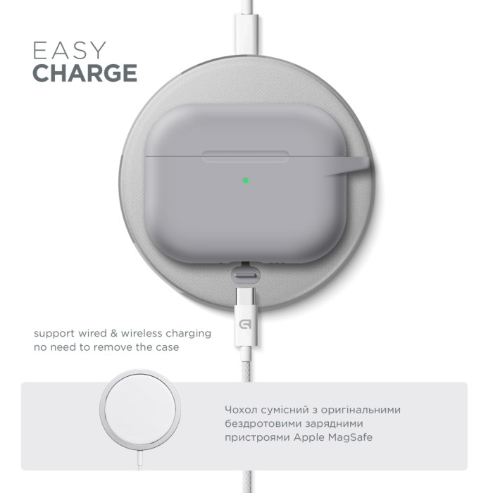 Чохол для навушників Armorstandart Hang Case For Apple AirPods Pro 3 Light Grey (ARM88275)