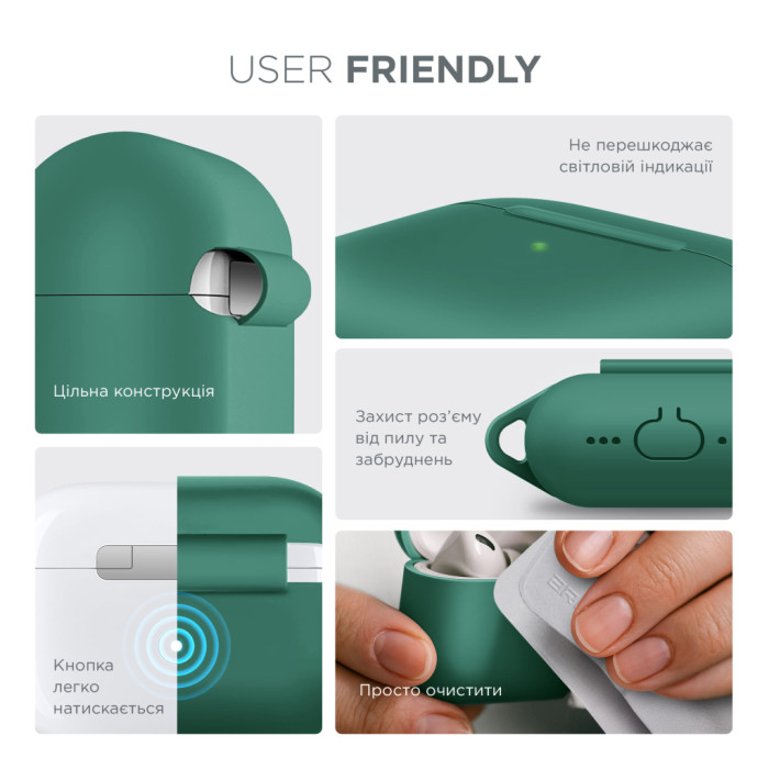 Чохол для навушників Armorstandart Hang Case For Apple AirPods Pro 3 Needle Green (ARM88279)