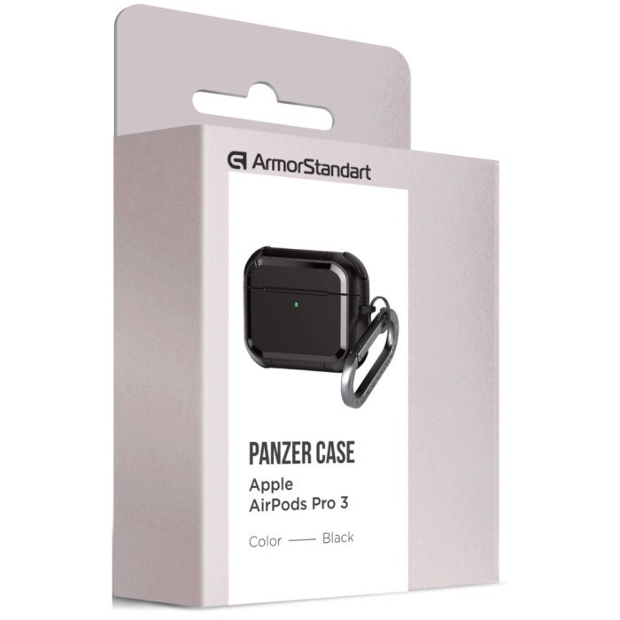 Чохол для навушників Armorstandart Panzer для Apple Airpods Pro 3 Black (ARM88286)