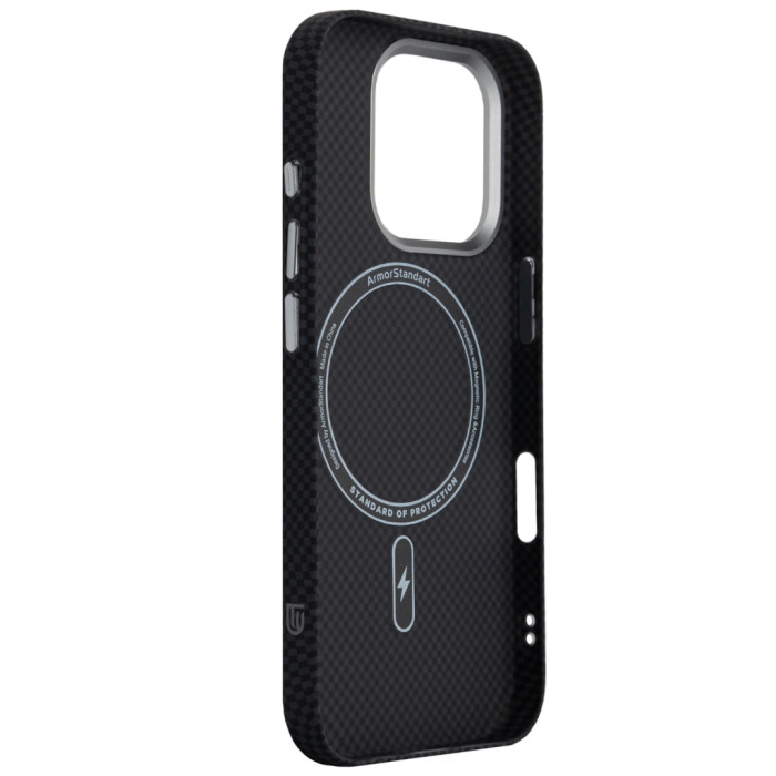 Чохол до мобільного телефона Armorstandart LikeCarbon2 MagCase Apple iPhone 16 Pro Kevlar Black (ARM88381)